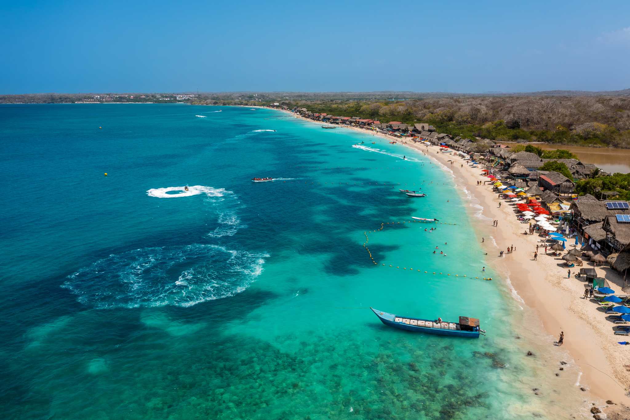 Private car transfer services in Playa Blanca Baru - scenic view on Playa Blanca Baru in Colombia