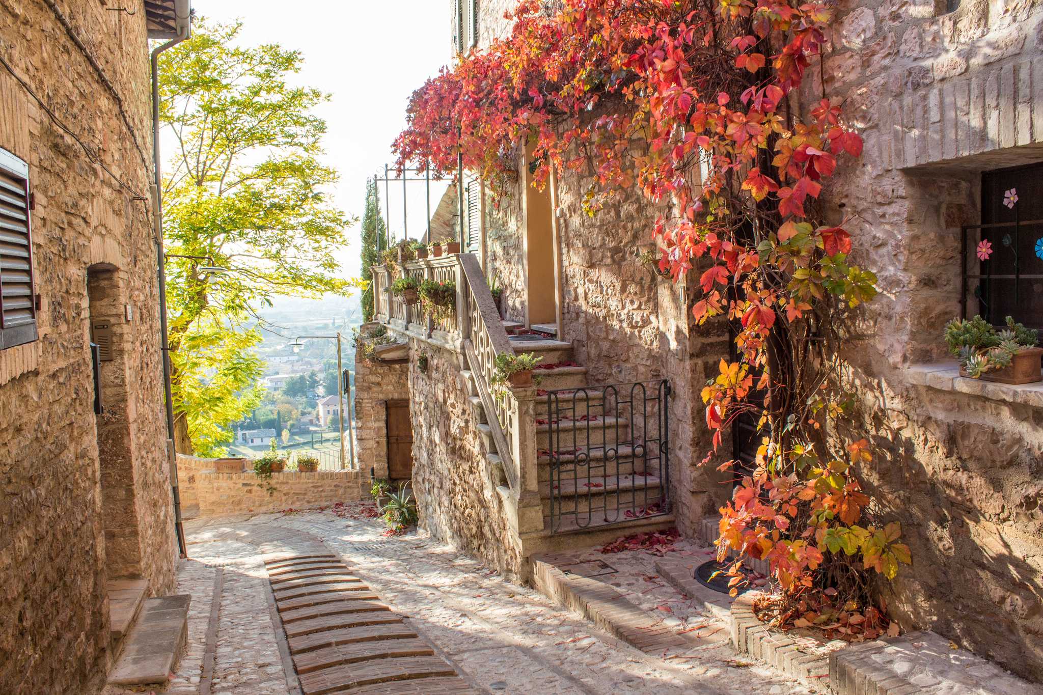 Parada no itinerário em Spello em viagem particular de um dia a partir de Assisi