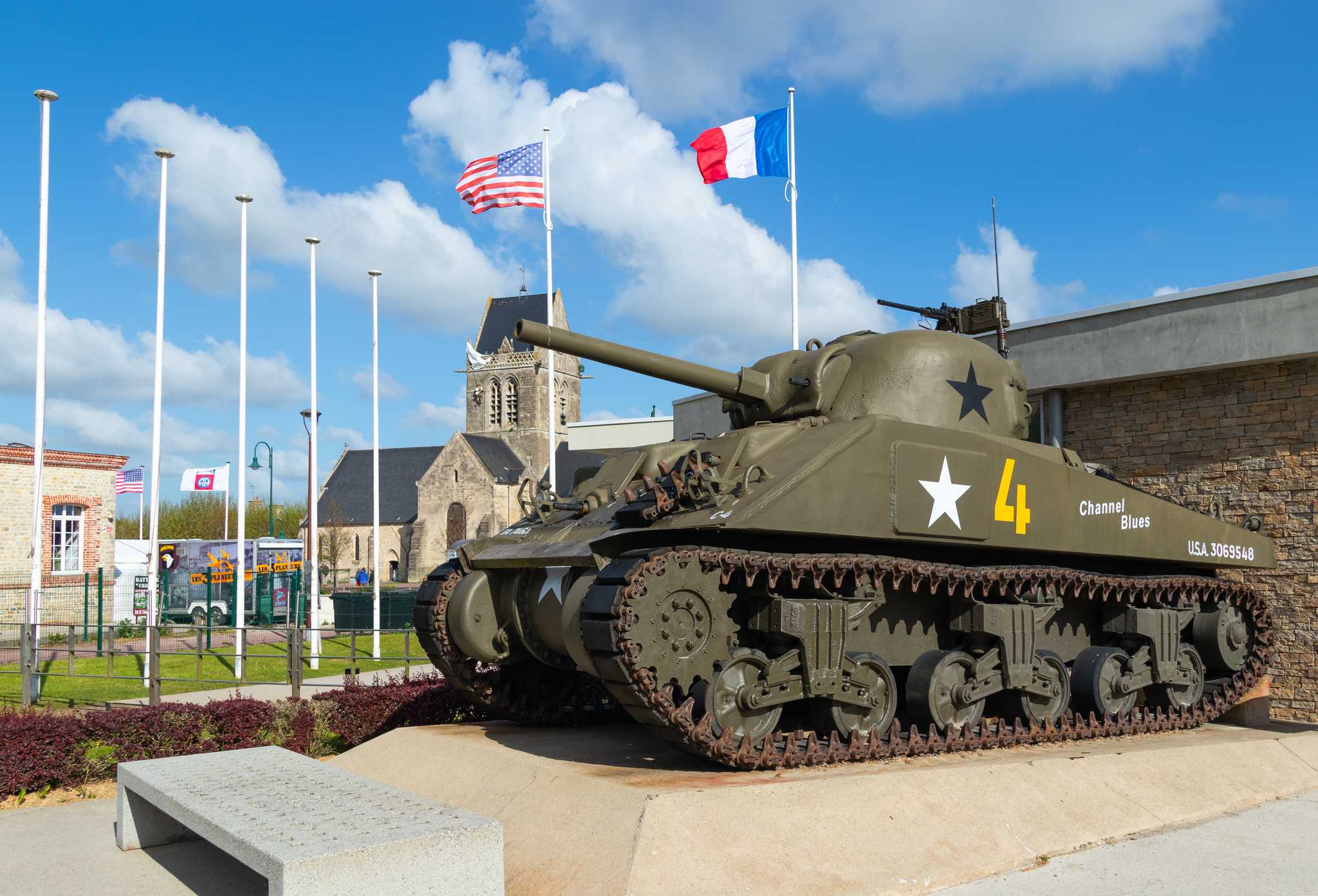 Reiseroute Stop in Airborne Museum auf privatem Tagesausflug von Caen