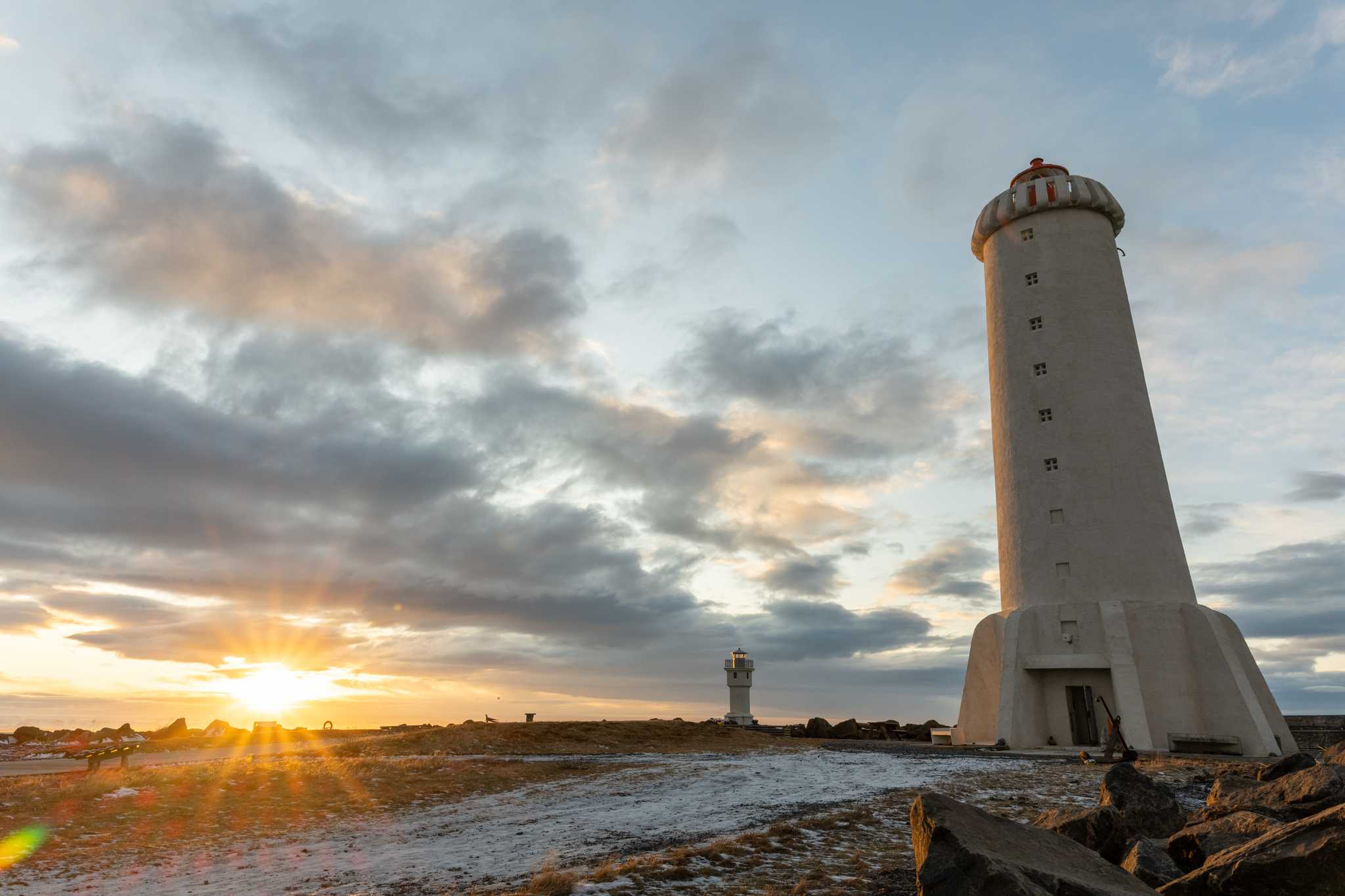 Arrêt de l'itinéraire à Akranes Lighthouse lors d'une excursion privée d'une journée depuis Reykjavik