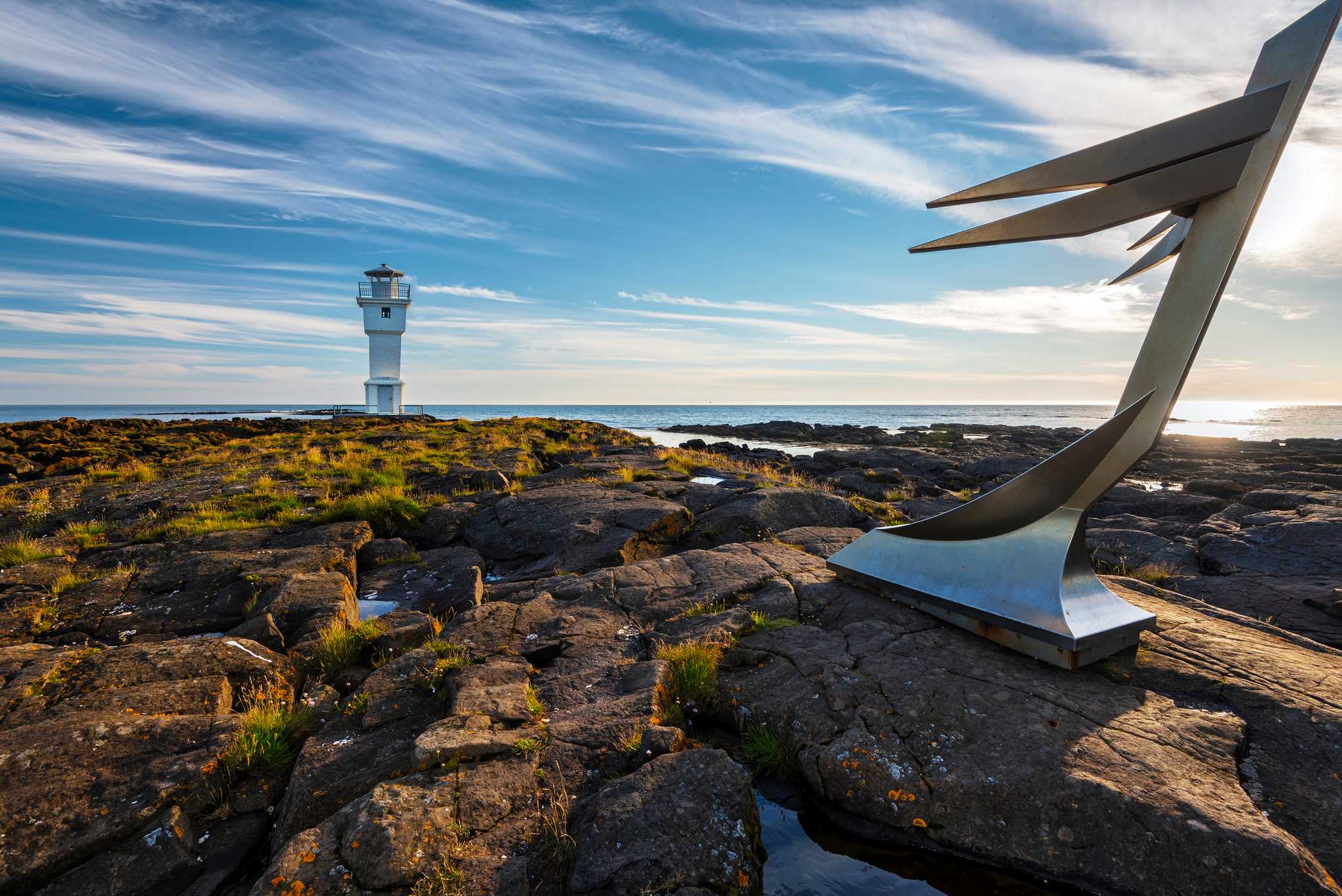Arrêt de l'itinéraire à Akranes Lighthouse lors d'une excursion privée d'une journée depuis Reykjavik