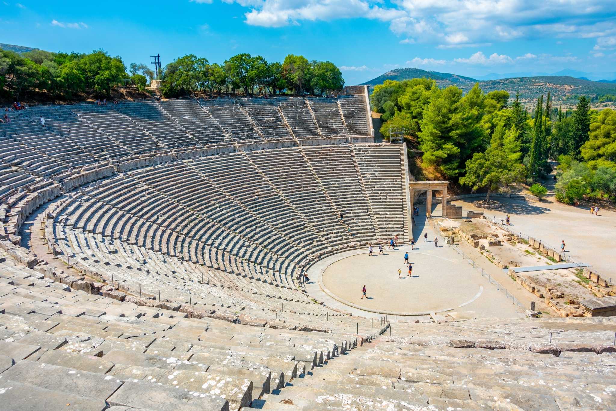 Itinerary stop at Ancient Theatre at the Asclepieion of Epidaurus on private day trip from Athens
