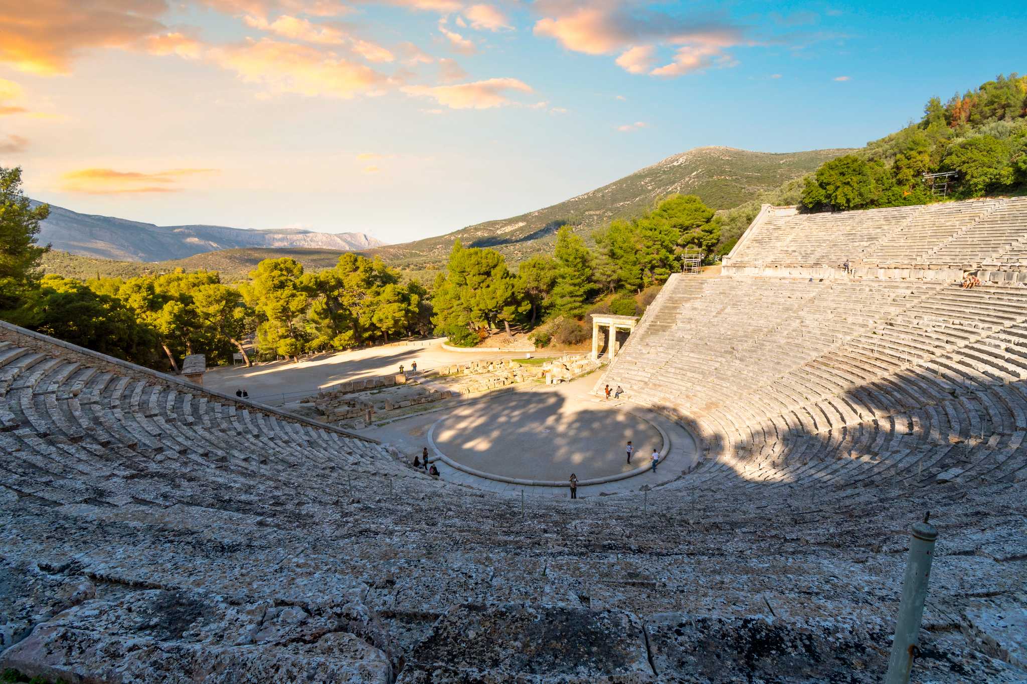 Itinerary stop at Ancient Theatre at the Asclepieion of Epidaurus on private day trip from Athens