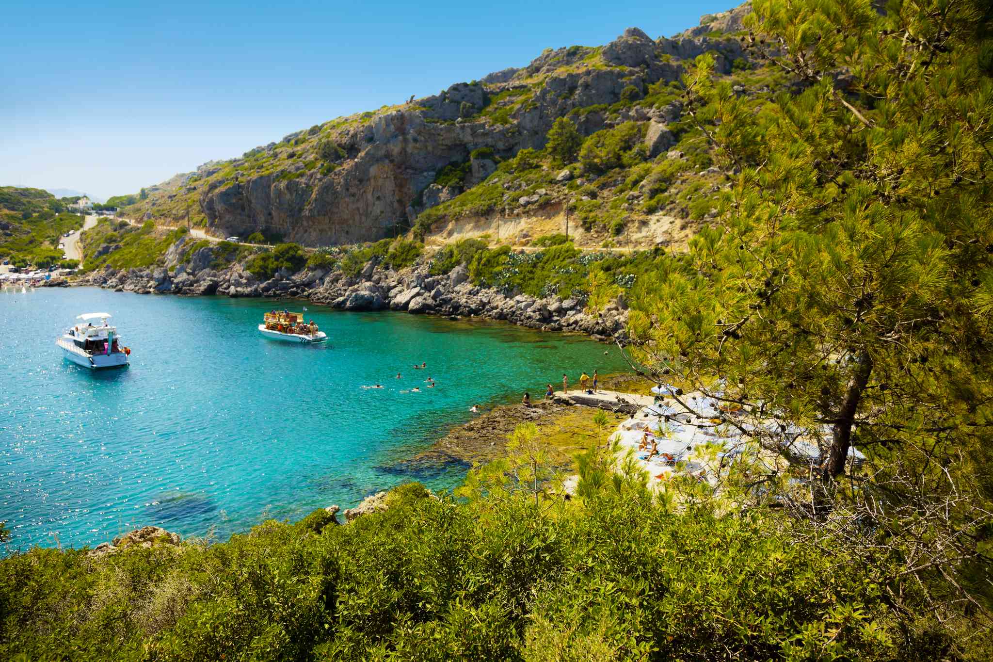 Scenic view of Anthony Quinn Bay - private day trip from Rhodes International Airport Diagoras - photo 3