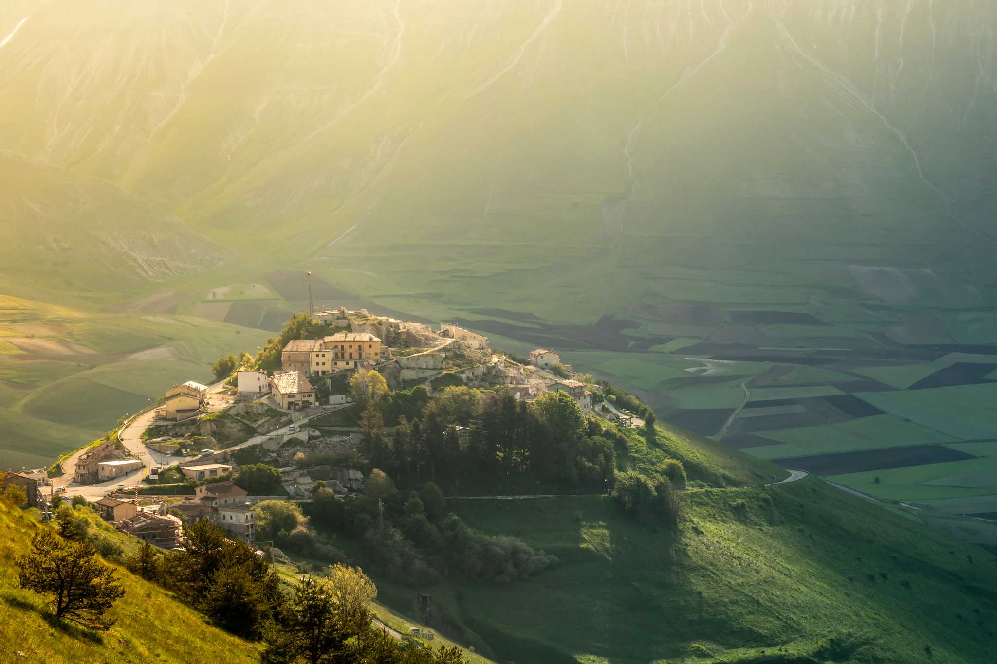 Parada no itinerário em Castelluccio di Norcia em viagem particular de um dia a partir de Rome