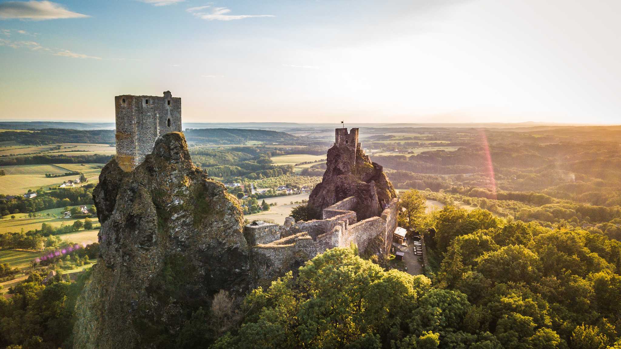 Itinerary stop at Castle of Trosky on private day trip from Prague