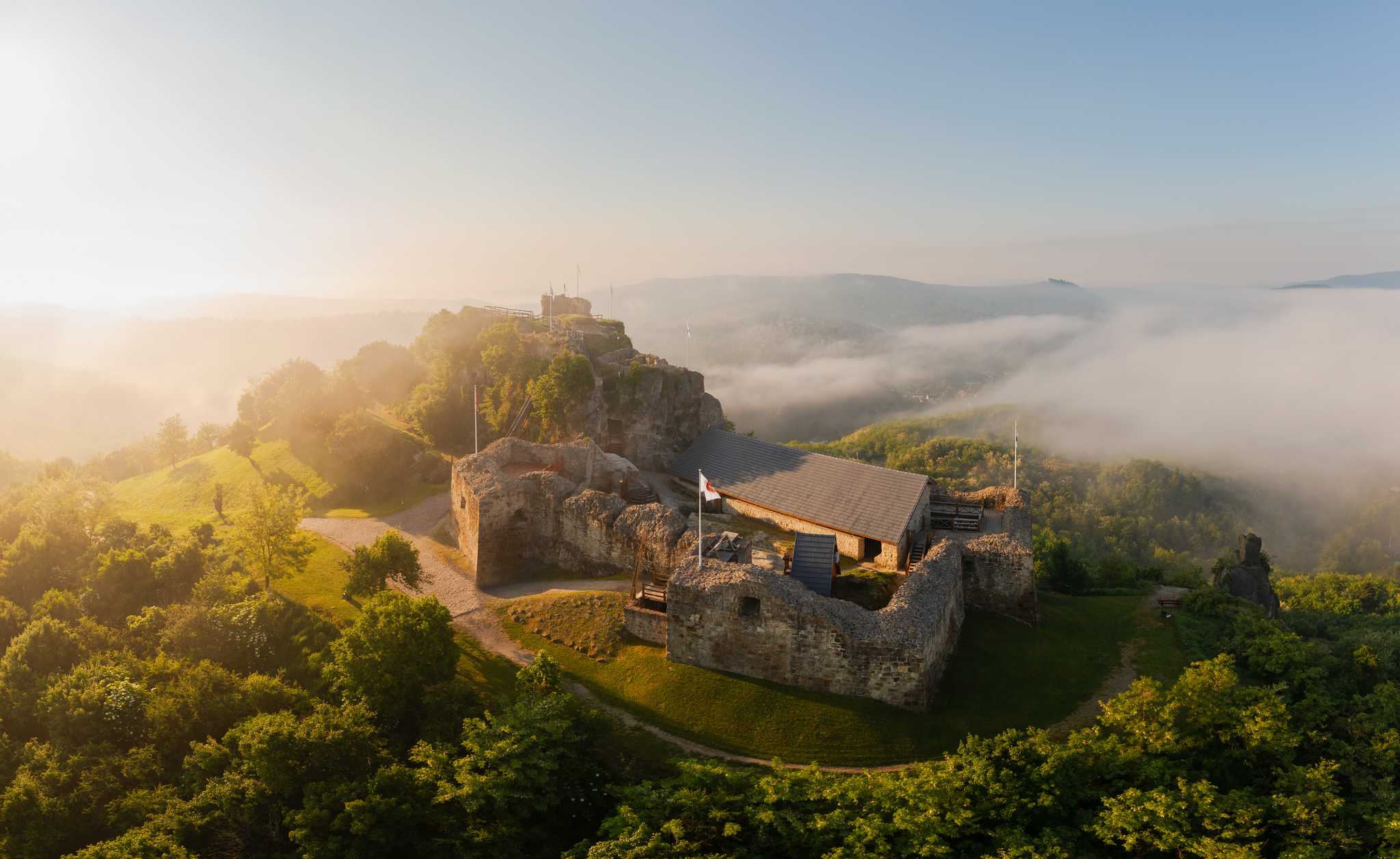 Itinerary stop at Castle of Sirok on private day trip from Budapest