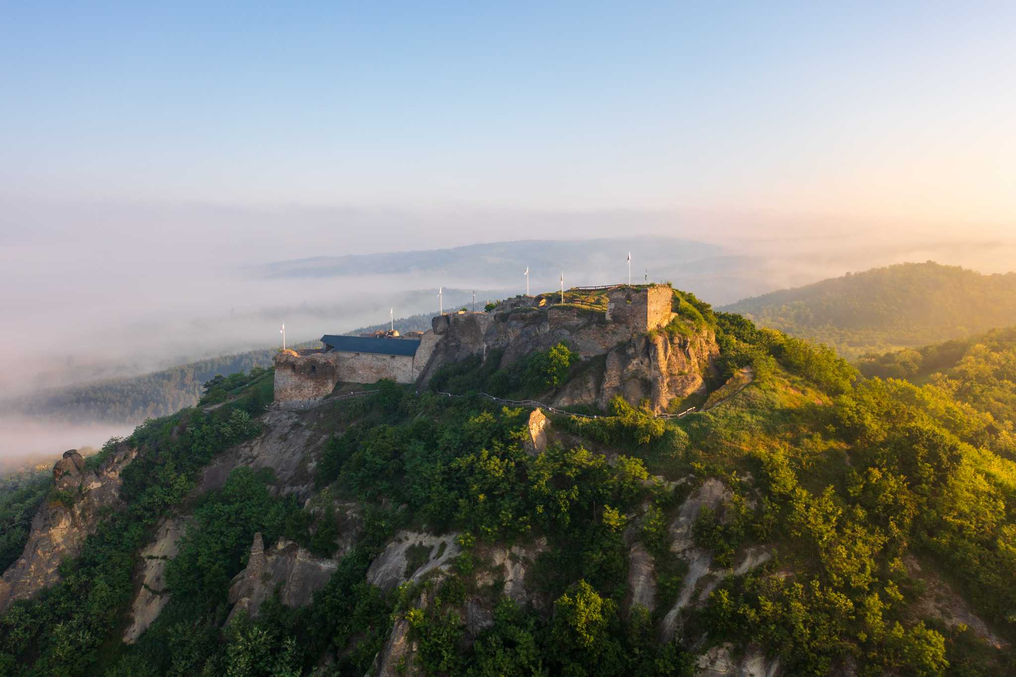 Itinerary stop at Castle of Sirok on private day trip from Budapest