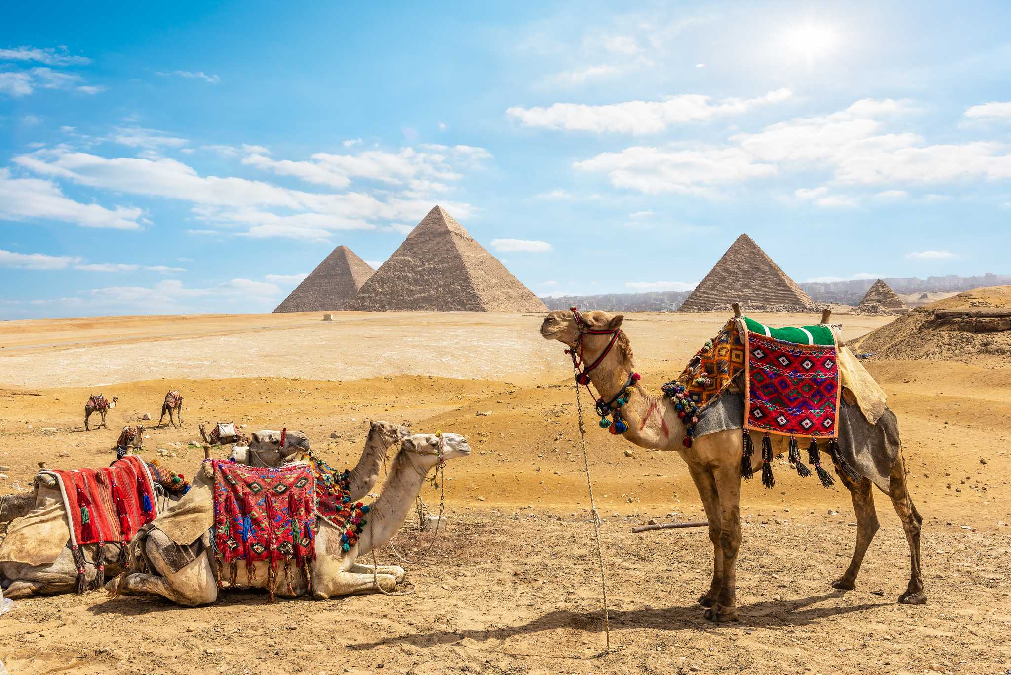 Itinerary stop at Pyramids of Giza on private day trip from Cairo