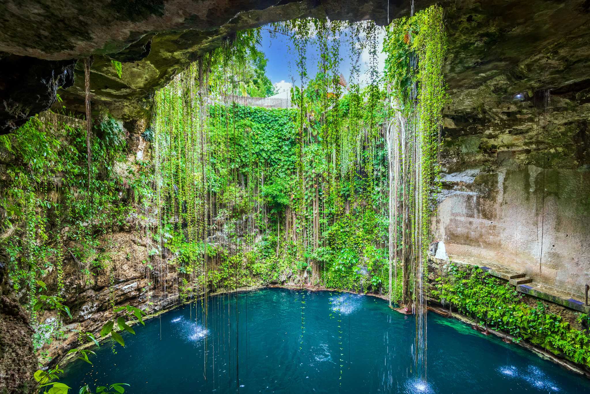 Servicios de traslado en coche privado en Cenote Ik Kil - vista panorámica de Cenote Ik Kil en México