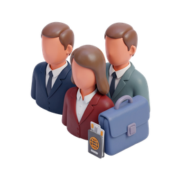 Three agency colleagues behind a briefcase and a passport