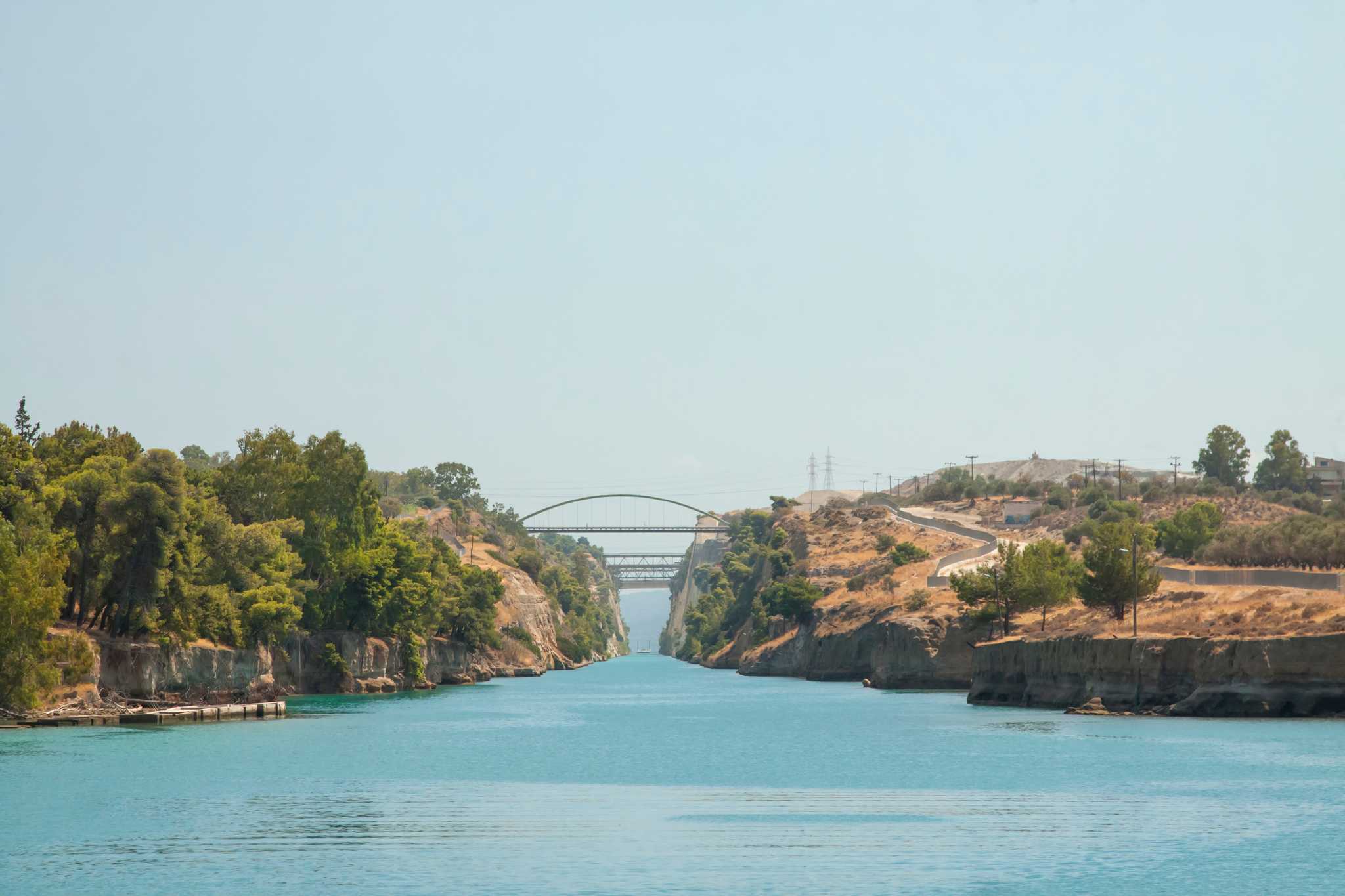 Itinerary stop at The Corinth Canal on private day trip from Athens