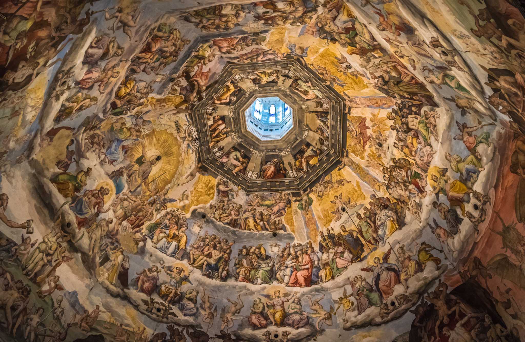 The Renaissance ceiling of the Duomo of Florence in Tuscany.