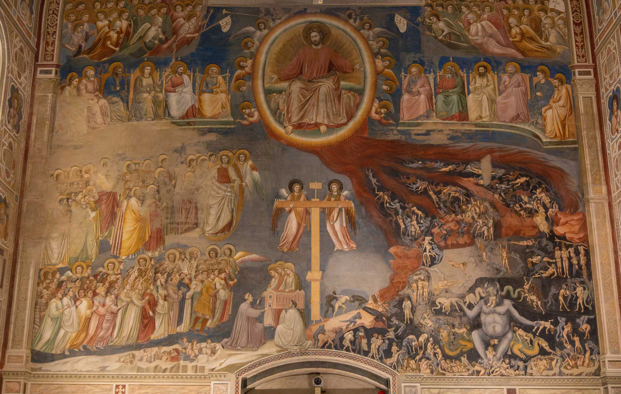 Giotto's Last Judgment fresco in the Scrovegni Chapel, in Padua, with Christ enthroned at the center.